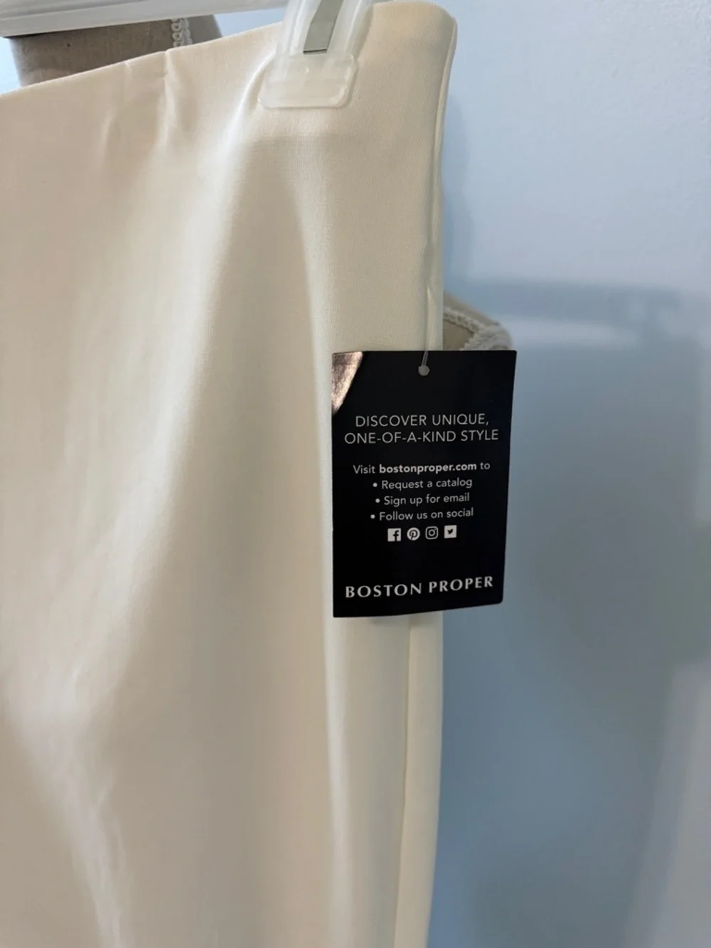 Boston Proper Cream Straight Leg Ponte Trousers - Picture 2 of 4